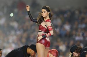 Selena Gomez performing at Thanksgiving NFL show