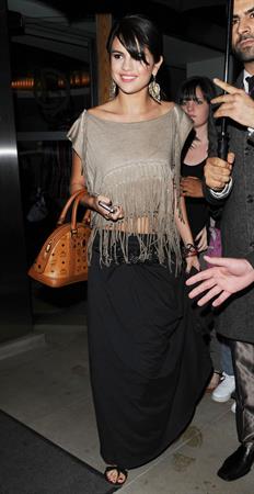 Selena Gomez enjoys a night out at Nobu restaurant in London on July 5, 2011