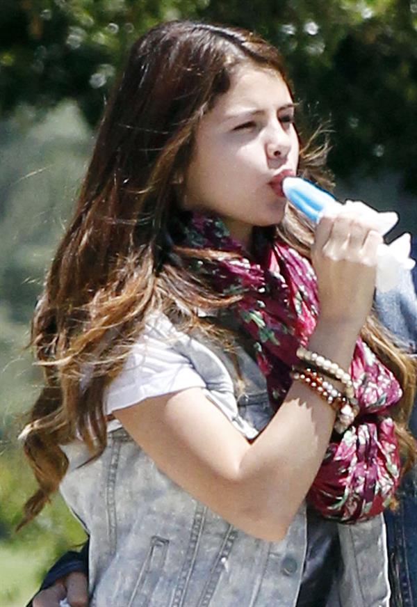 Selena Gomez enjoying a popsicle in Van Nuys on June 30, 2012