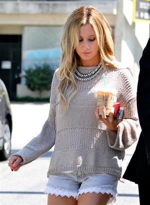 Ashley Tisdale Starbuks in Los Angeles on July 23, 2012