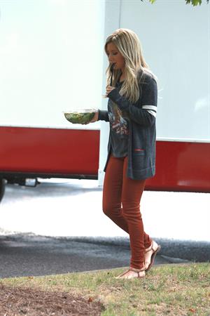 Ashley Tisdale on a lunch break while shooting Scary Movie 5 10/2/12