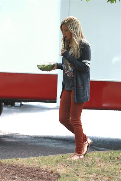 Ashley Tisdale on a lunch break while shooting Scary Movie 5 10/2/12