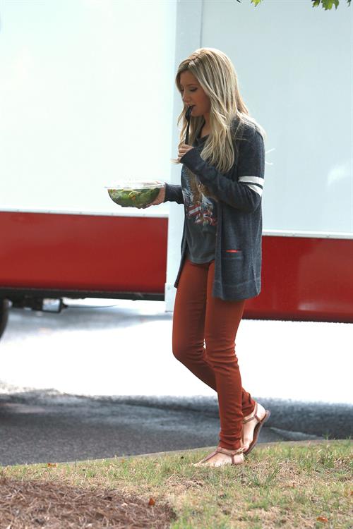 Ashley Tisdale on a lunch break while shooting Scary Movie 5 10/2/12