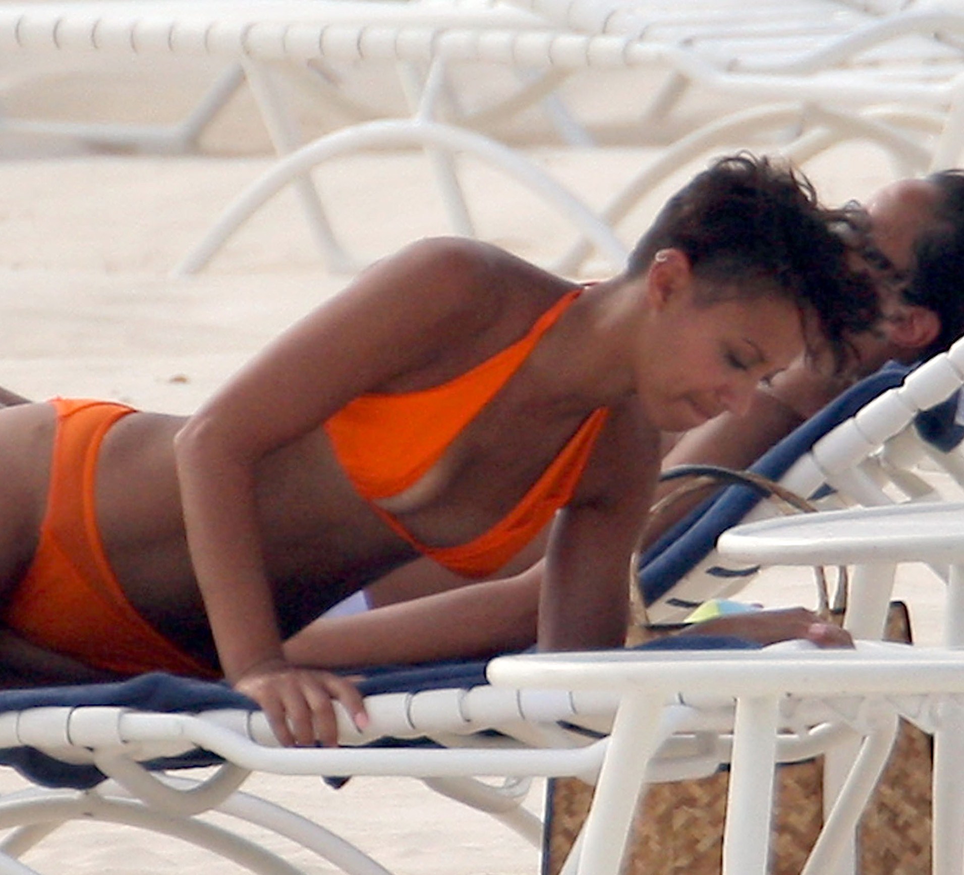 Amelle Berrabah bikini candids Barbados Jan 5, 2010 