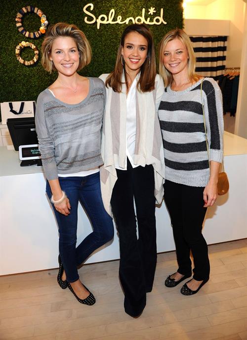 Amy Smart, Ali Larter and Jessica Alba at the Splendid store opening with crafting community and baby2baby 04.12.11 