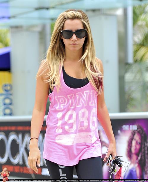 Ashley Tisdale arriving at the Equinox gym in West Hollywood June 15, 2012 