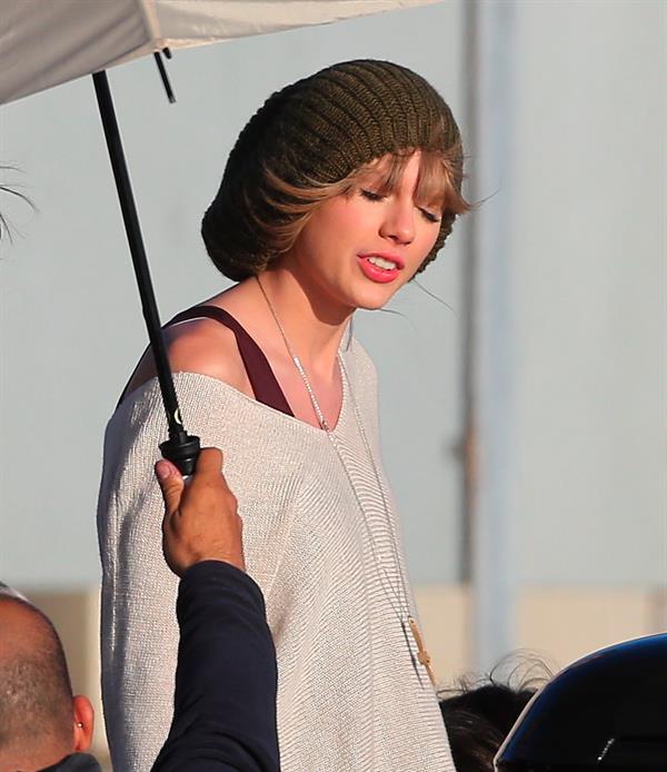 Taylor Swift filming a music video in Malibu 2/11/13 