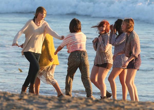 Taylor Swift filming a music video in Malibu 2/11/13 