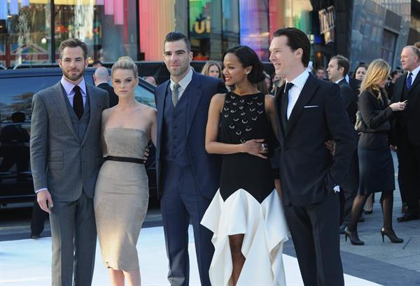 Zoe Saldana attends the 'Star Trek Into Darkness' UK Premiere at the Empire Leicester Square in London