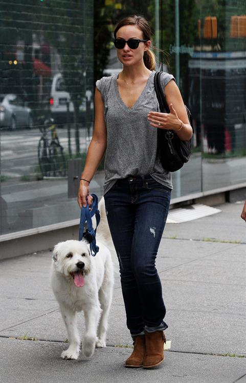 Olivia Wilde walking her dog in New York City - July 22, 2013 
