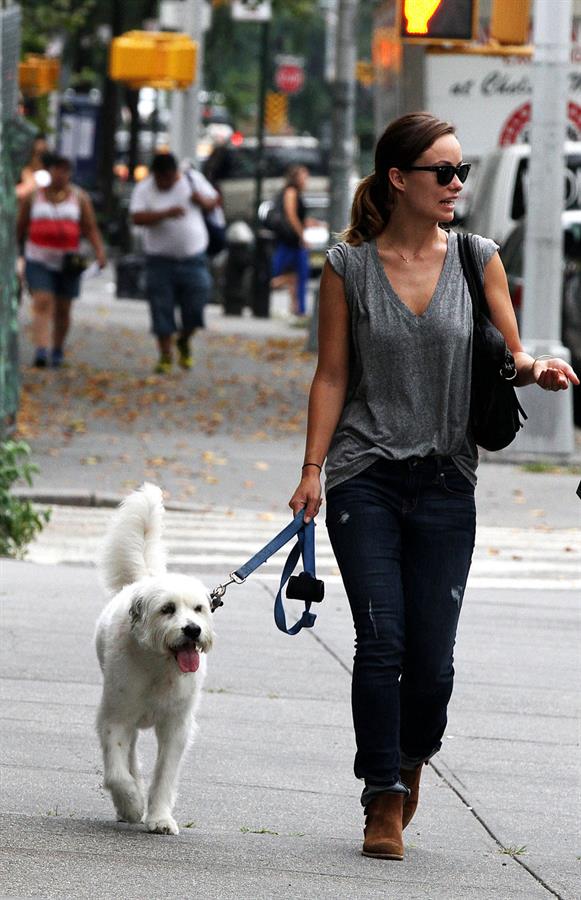 Olivia Wilde walking her dog in New York City - July 22, 2013 