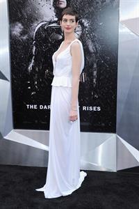 Anne Hathaway attending the Dark Knight Rises premiere in New York on July 15, 2012