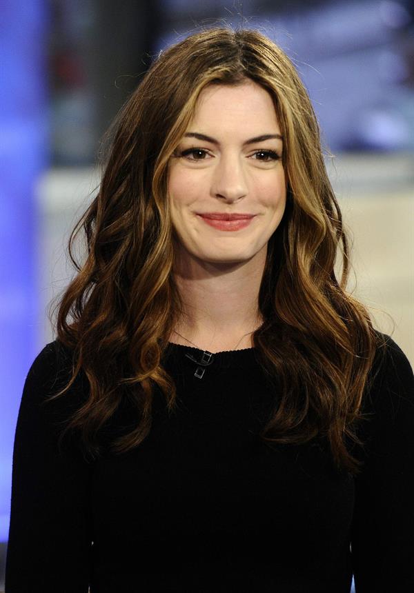 Anne Hathaway appearing on the Today Show on April 7, 2011