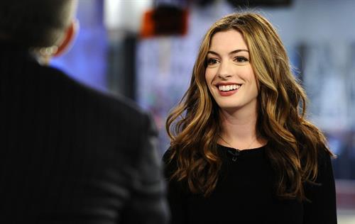 Anne Hathaway appearing on the Today Show on April 7, 2011