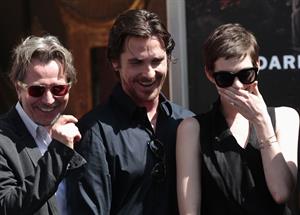 Anne Hathaway Christopher Nolan immortalized with hand and footprint ceremony on July 7, 2012