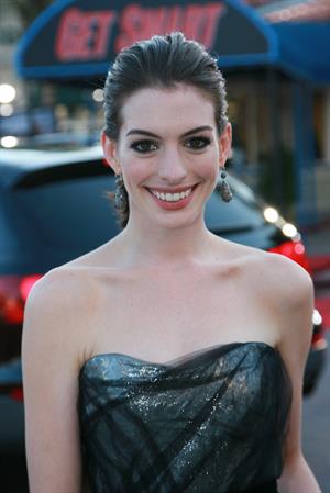 Anne Hathaway attends the premiere of Get Smart in Los Angeles
