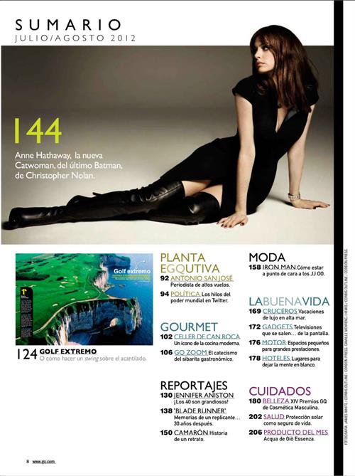 Anne Hathaway GQ Magazine Spain July August 2012 