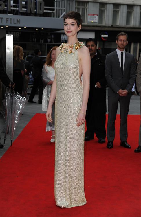 Anne Hathaway the Dark Knight Rises premiere in London on July 18, 2012