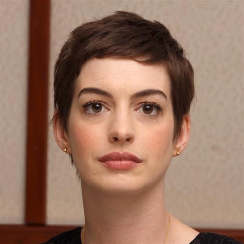 Anne Hathaway the Dark Knight Rises press conference portraits in Beverly Hills on July 8, 2012
