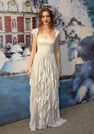 Anne Hathaway White Fairy Tale Love Ball in Paris on July 5, 2011