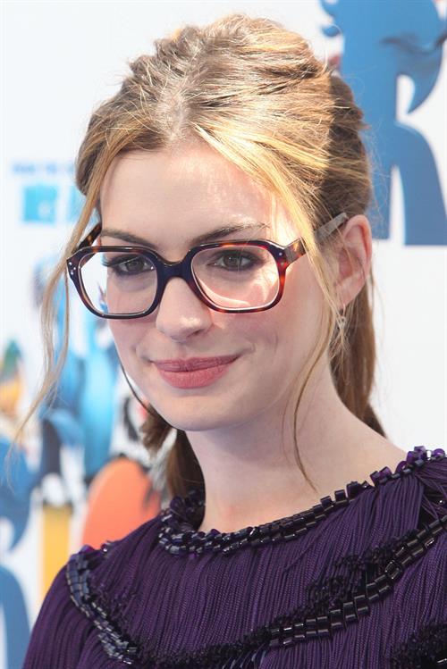 Anne Hathaway attending the Rio Los Angeles premiere on April 10, 2011