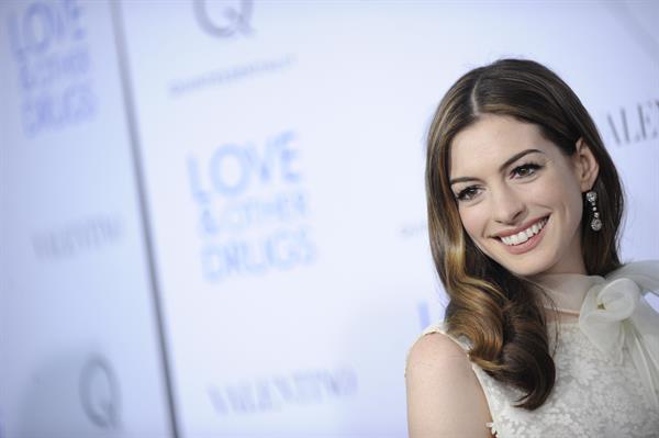 Anne Hathaway Love & Other Drugs screening at the DGA Theater in New York City on November 16, 2010