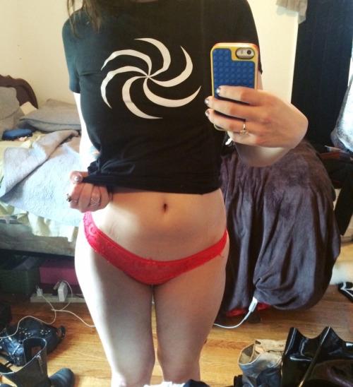 Anonymous in lingerie taking a selfie