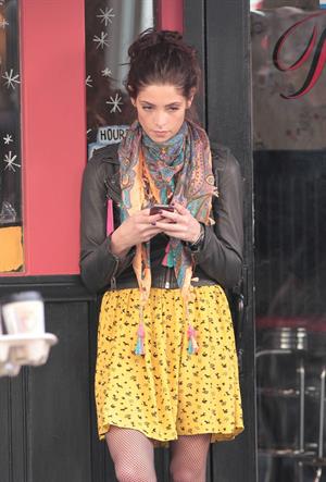 Ashley Greene on the set of Americana in New York City on March 14, 2012