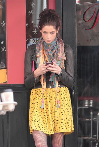 Ashley Greene on the set of Americana in New York City on March 14, 2012