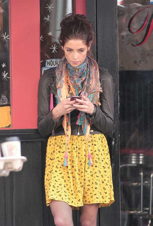 Ashley Greene on the set of Americana in New York City on March 14, 2012
