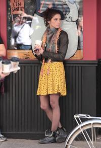 Ashley Greene on the set of Americana in New York City on March 14, 2012