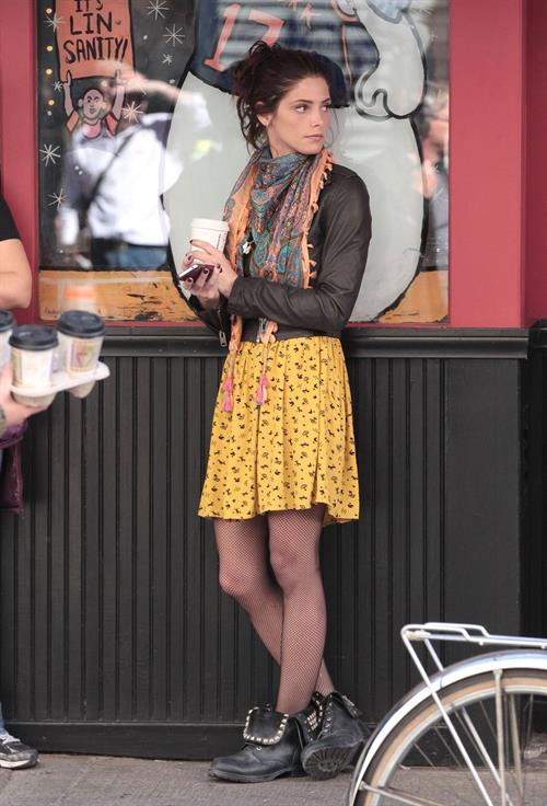 Ashley Greene on the set of Americana in New York City on March 14, 2012