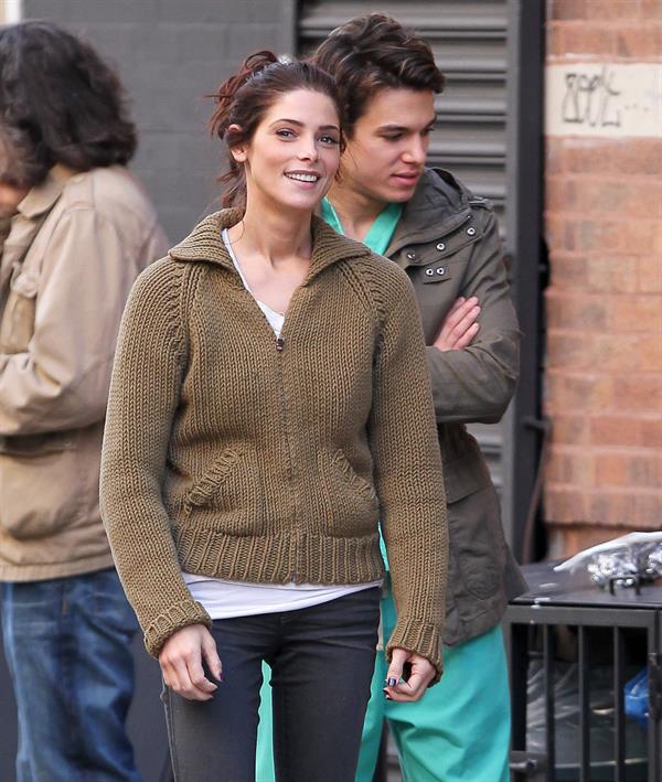 Ashley Greene on the set of Americana in New York City on March 14, 2012