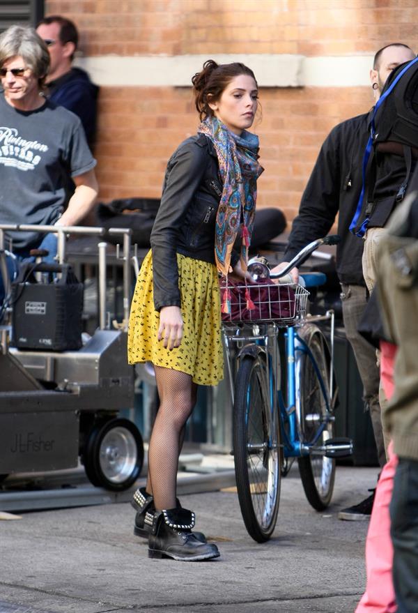 Ashley Greene on the set of Americana in New York City on March 14, 2012