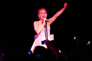 Ariana Grande performs at the Roxy West Hollywood on February 19, 2012