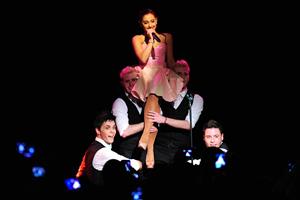 Ariana Grande performs at the Roxy West Hollywood on February 19, 2012