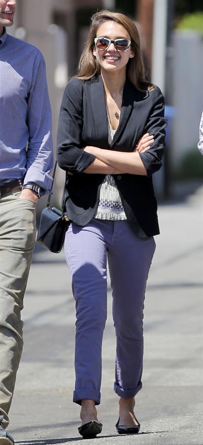 Jessica Alba outside her office Santa Monica on April 10, 2012