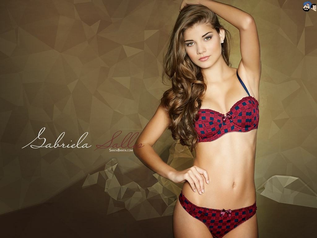 Gabriela Salles in lingerie