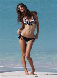 Alessandra Ambrosio in a bikini at a Victoria's Secret shoot in St Barth on October 10, 2010