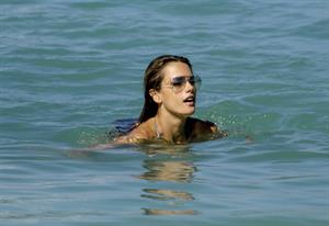 Alessandra Ambrosio Saint Barthelemy Candids on January 22, 2009 