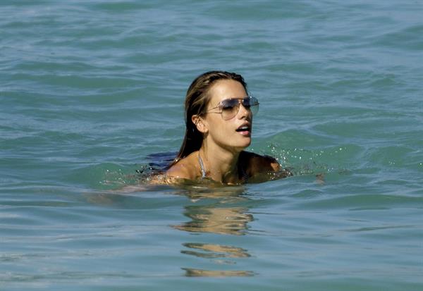 Alessandra Ambrosio Saint Barthelemy Candids on January 22, 2009 