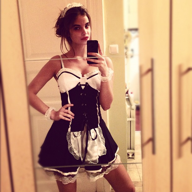 Barbara Palvin taking a selfie