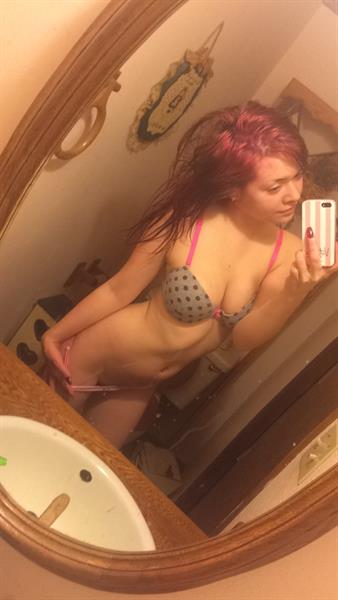 Anonymous in lingerie taking a selfie