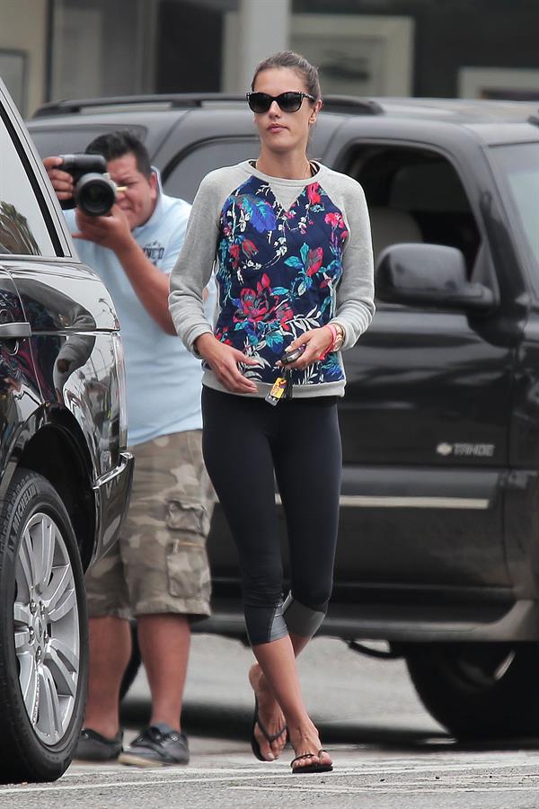 Alessandra Ambrosio grabs a morning coffee while out in Los Angeles June 10, 2014