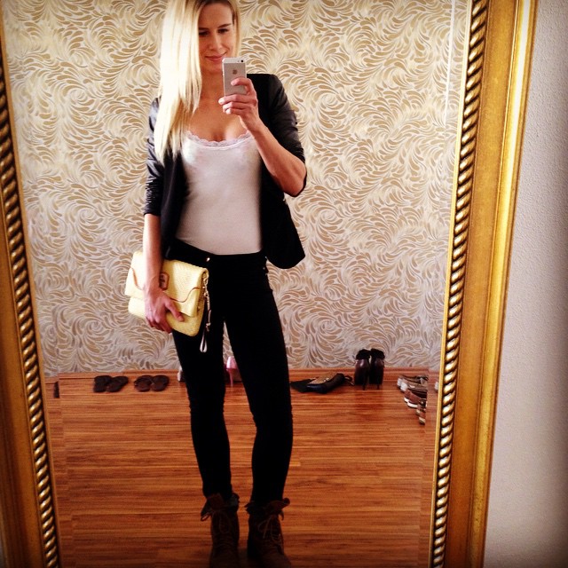 Adrienne Koleszár taking a selfie