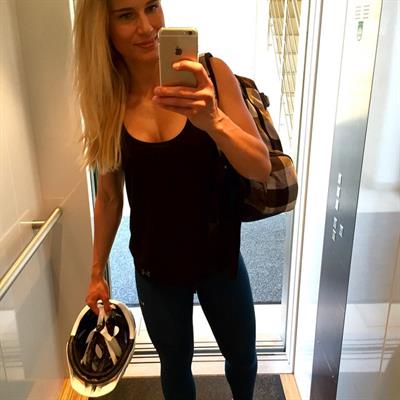 Adrienne Koleszár taking a selfie