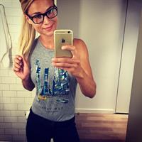 Adrienne Koleszár taking a selfie