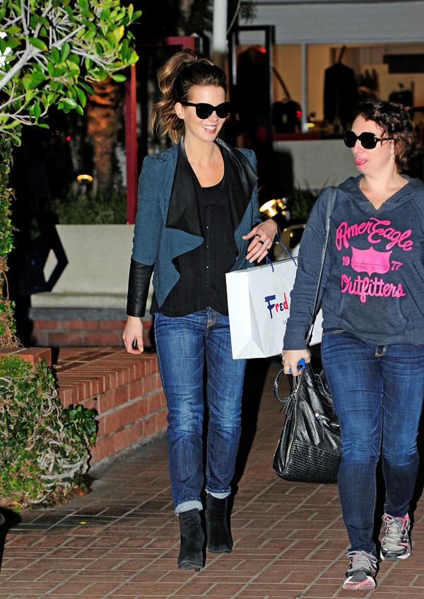 Kate Beckinsale was spotted shopping with a friend at Fred Segal in Santa Monica January 29, 2013