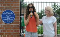 Kate Beckinsale Richard Beckinsale plaque unveiled at College House Junior School in Nottingham July 17-2013 