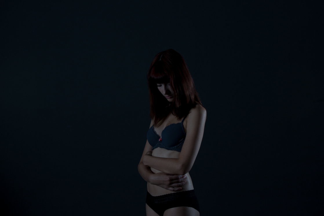 Susan Coffey in lingerie